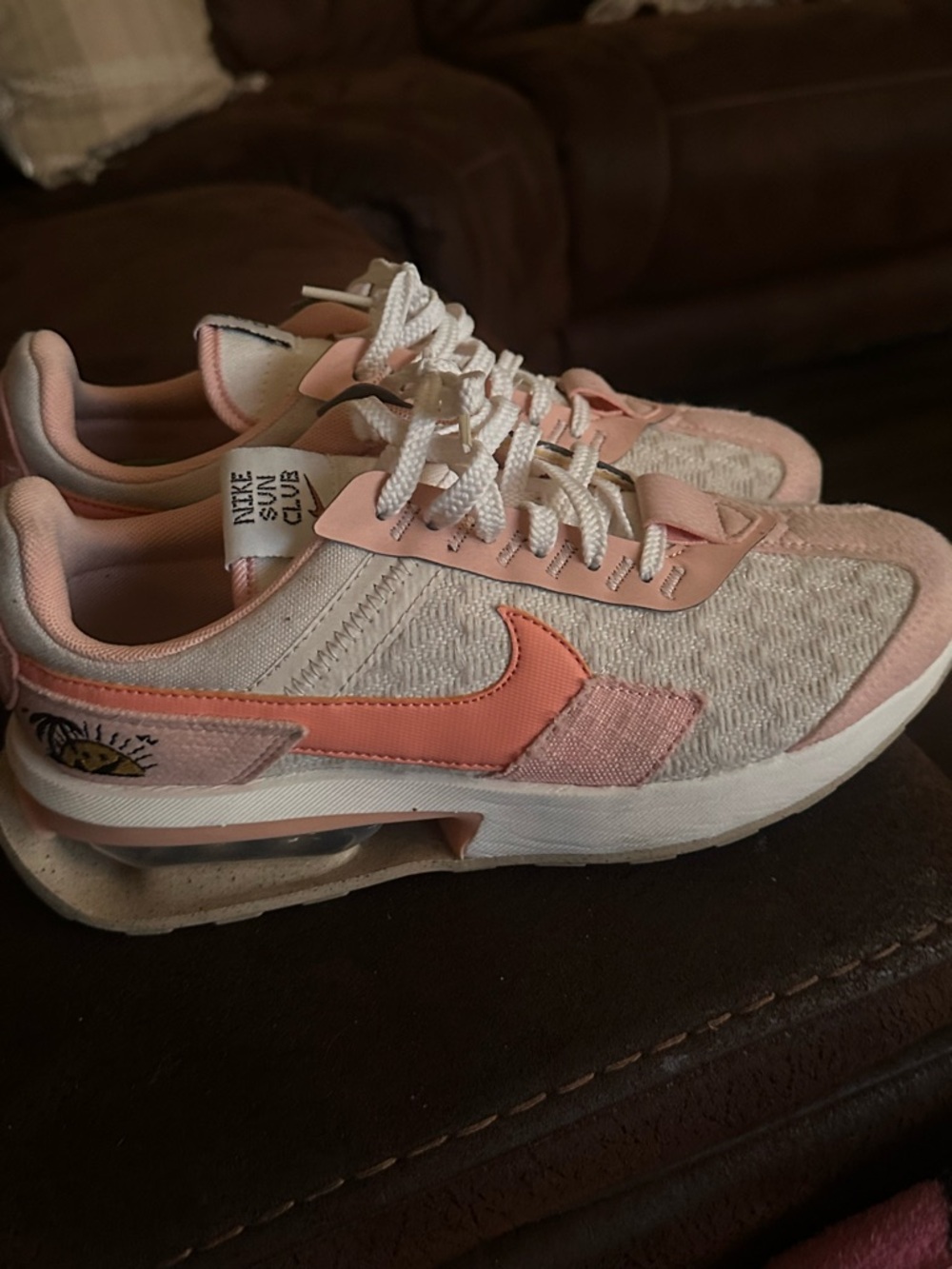 Nike Women’s Pink and Cream Low-Top Sneakers